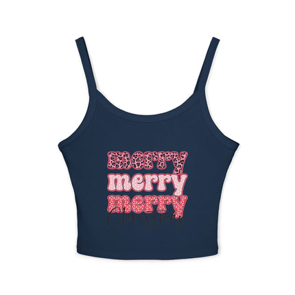 Weihnachtsmotiv Damen Spaghettiträger Tank Top 