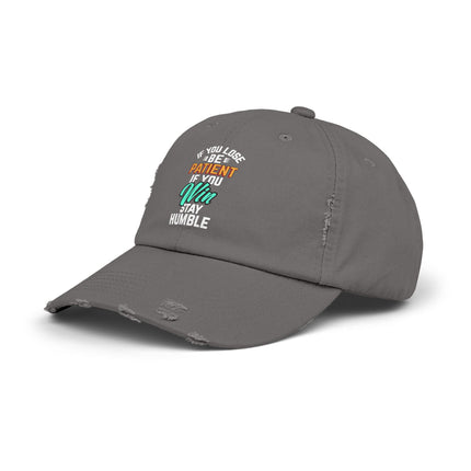 Unisex Distressed Cap mit Typografie-Motiven 