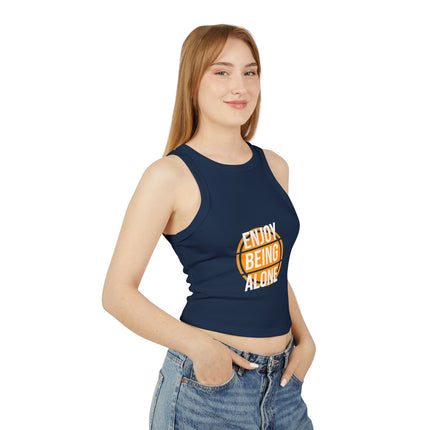 Damen Micro Rib Racer Tank Top mit Typografie-Motiven