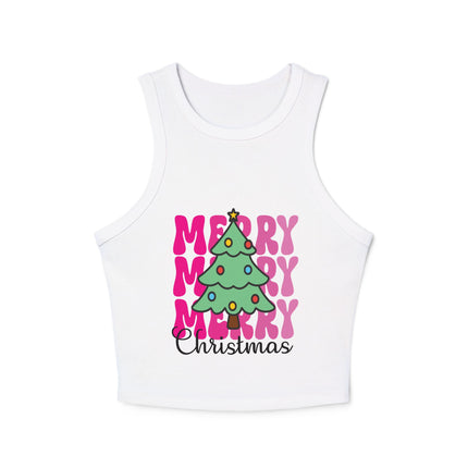 Christmas themed Women's Micro Rib Racer Tank Top