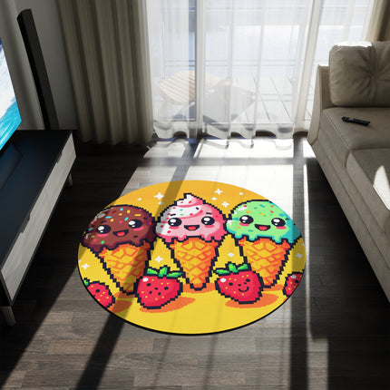 Entzückender runder Teppich mit Eistüten-Design 