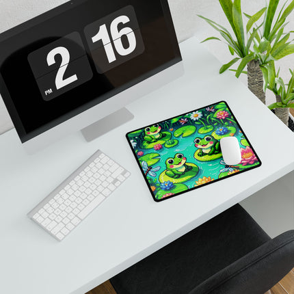 Cute 2 Frogs  design themed Desk Mats