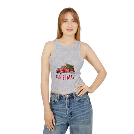 Weihnachtliches Damen Micro Rib Racer Tank Top