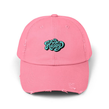 Unisex Distressed Cap mit Typografie-Motiven 