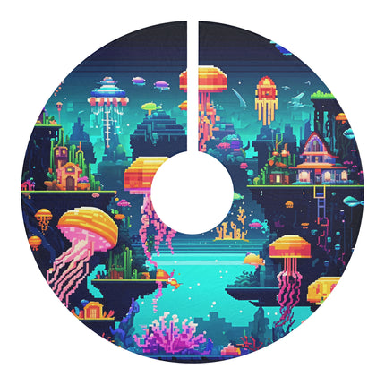 Jelly fish and its family design themed Christmas Tree Skirts