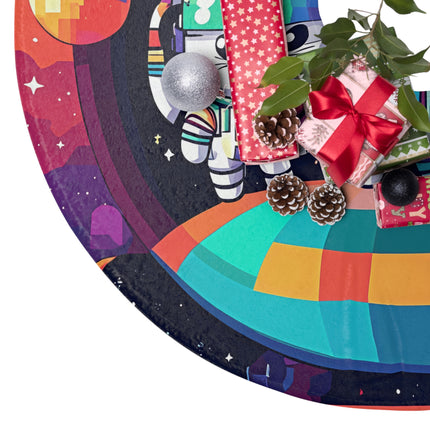 Cute Group of Cats in Space Christmas Tree Skirts