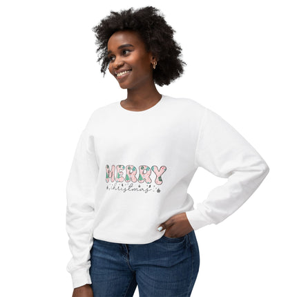 Christmas themed Unisex Lightweight Crewneck Sweatshirt