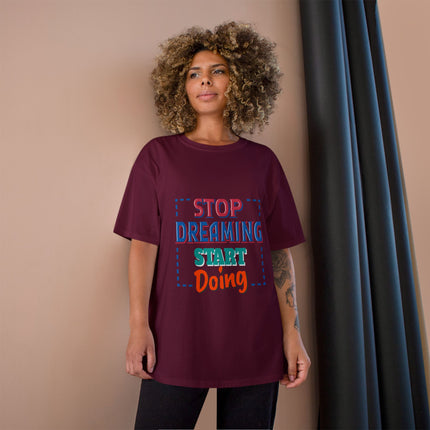 Champion-T-Shirt mit Typografie-Motiv