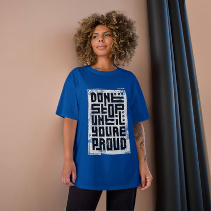Champion-T-Shirt mit Typografie-Motiv