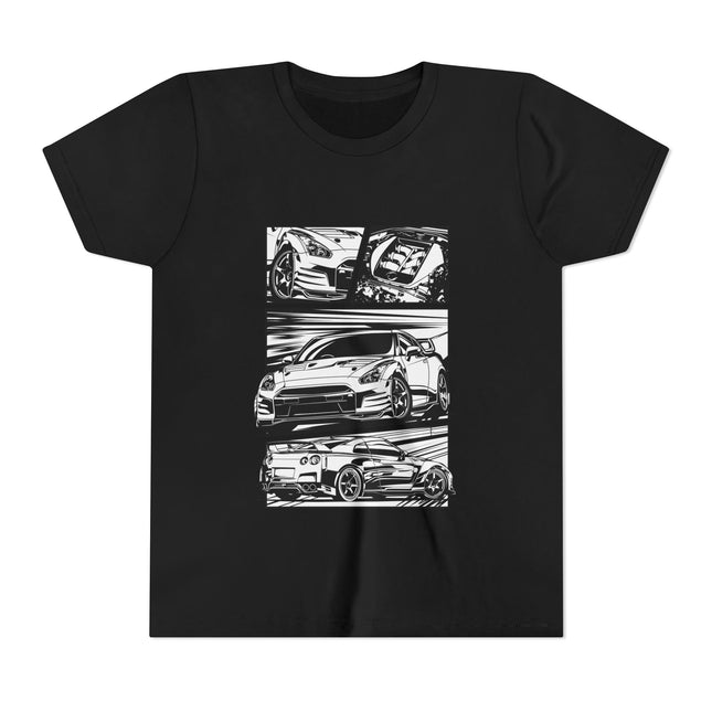 Kurzärmeliges Jugend-T-Shirt mit Auto-Enthusiasten-Motiv
