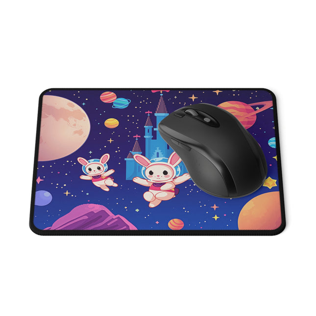 Rutschfestes Gaming-Mauspad mit bezauberndem Hasen-im-Weltraum-Design