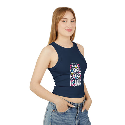 Damen Micro Rib Racer Tank Top mit Typografie-Motiven