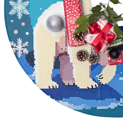 Polar Bear enjoys Snow design themed  Christmas Tree Skirts