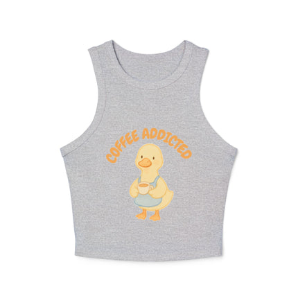 Coffee Addicted Graphic designed Women's Micro Rib Racer Tank Top