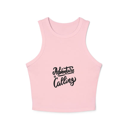 Damen Micro Rib Racer Tank Top mit Typografie-Motiven