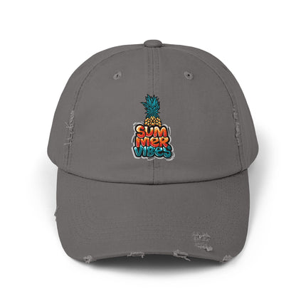 Unisex Distressed Cap mit Typografie-Motiven