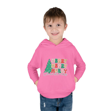Christmas themed Toddler Pullover Fleece Hoodie