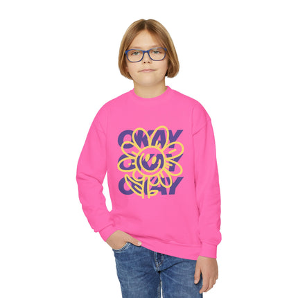 okay okay okay chill mood Youth Crewneck Sweatshirt