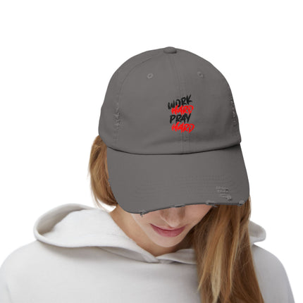 Unisex Distressed Cap mit Typografie-Motiven 