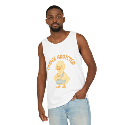 Coffee Addicted Graphic design Unisex Garment-Dyed Tank Top