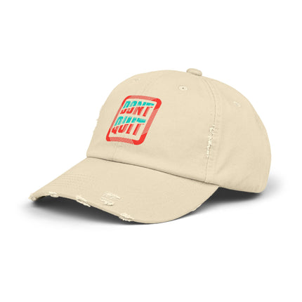 Unisex Distressed Cap mit Typografie-Motiven 