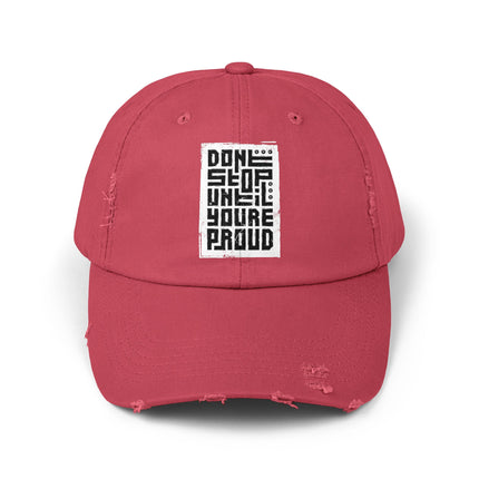 Unisex Distressed Cap mit Typografie-Motiven 