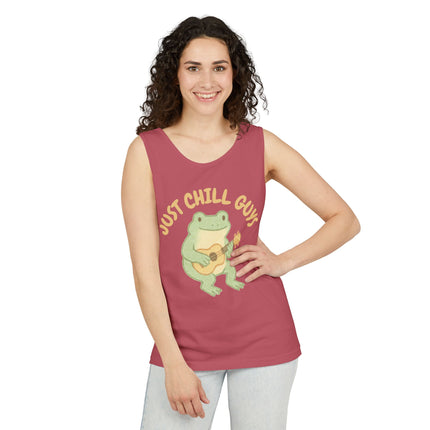 Just Chill Guys Graphic design Unisex Garment-Dyed Tank Top