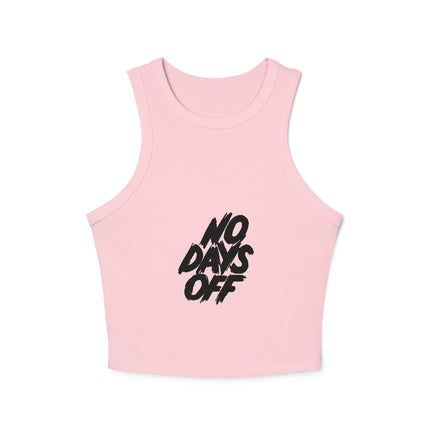 Damen Micro Rib Racer Tank Top mit Typografie-Motiven