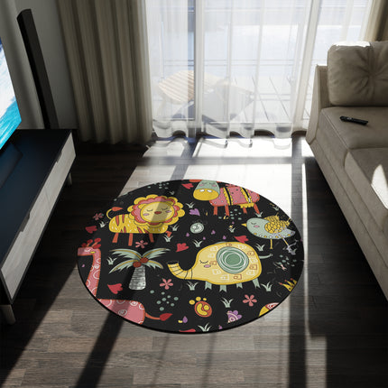 Runder Teppich mit niedlichem Tiermuster-Design 