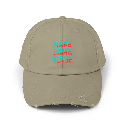 Unisex Distressed Cap mit Typografie-Motiven 
