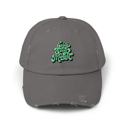 Unisex Distressed Cap mit Typografie-Motiven 