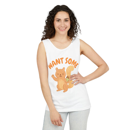 Want Some nut Graphic design Unisex Garment-Dyed Tank Top