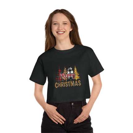 Champion Damen Heritage Cropper T-Shirt mit Weihnachtsmotiv
