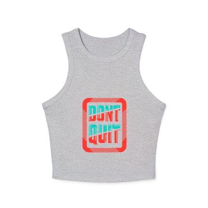 Damen Micro Rib Racer Tank Top mit Typografie-Motiven