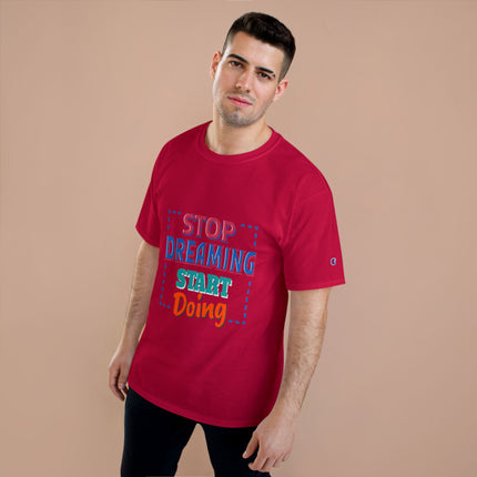 Champion-T-Shirt mit Typografie-Motiv
