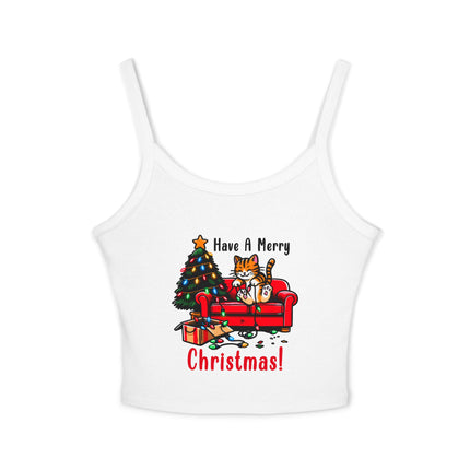 Weihnachtsmotiv Damen Spaghettiträger Tank Top 