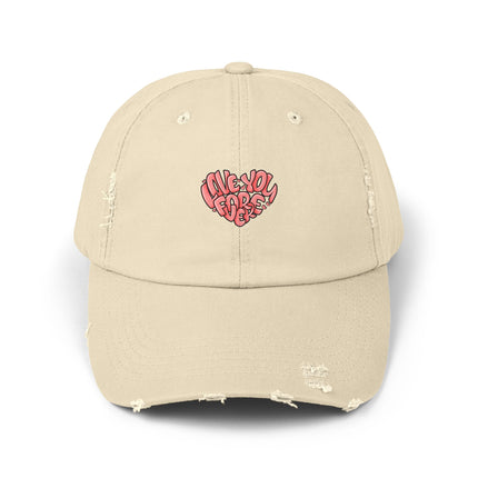 Unisex Distressed Cap mit Typografie-Motiven 