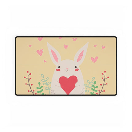 Cute Bunny with love design themed Desk Mats