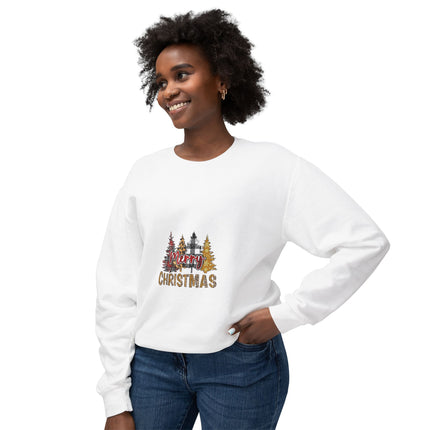 Christmas themed Unisex Lightweight Crewneck Sweatshirt