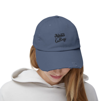 Unisex Distressed Cap mit Typografie-Motiven 