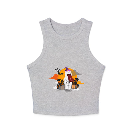 Halloween-Themen Damen Micro Rib Racer Tank Top