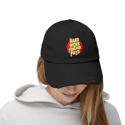 Unisex Distressed Cap mit Typografie-Motiven 