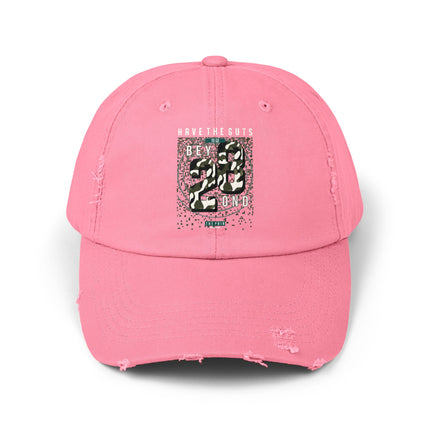 Unisex Distressed Cap mit Typografie-Motiven 