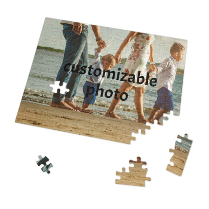 Personalized Family Photo Jigsaw Puzzle with Tin – Custom Memorable Puzzle