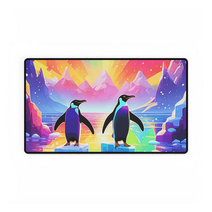 Niedliche Schreibtischmatten mit 2 Pinguinen, die das Design genießen 
