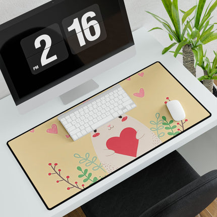 Cute Bunny with love design themed Desk Mats