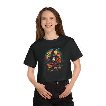 Champion Damen Heritage Cropper T-Shirt mit Halloween-Motiv