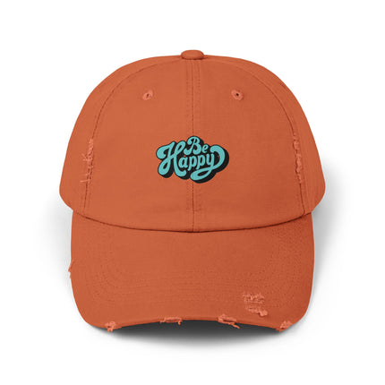 Unisex Distressed Cap mit Typografie-Motiven 
