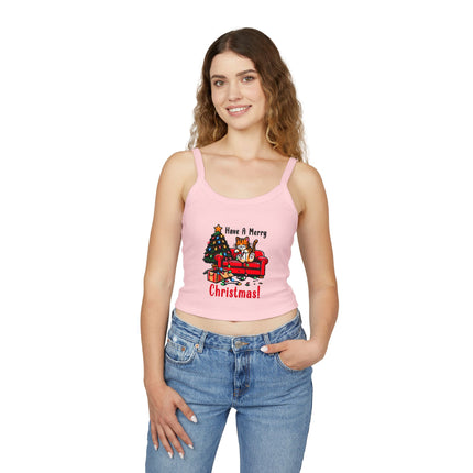 Weihnachtsmotiv Damen Spaghettiträger Tank Top 