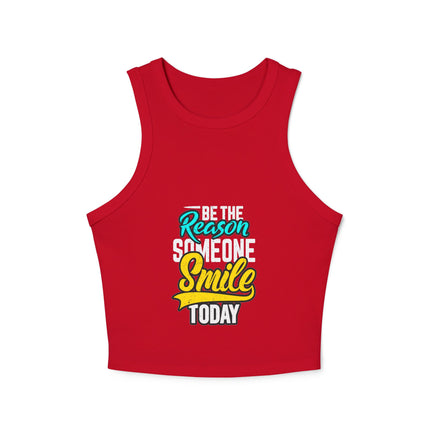 Damen Micro Rib Racer Tank Top mit Typografie-Motiven
